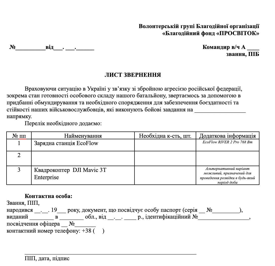 Act of acceptance and transfer of Charitable assistance